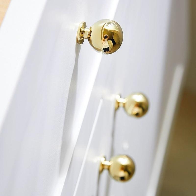 6Pcs Drawer Pulls Zinc Alloy Dressers Knob Cupboard Handle Modern Furniture Handle Round Ball Bedside Cabinet Pull