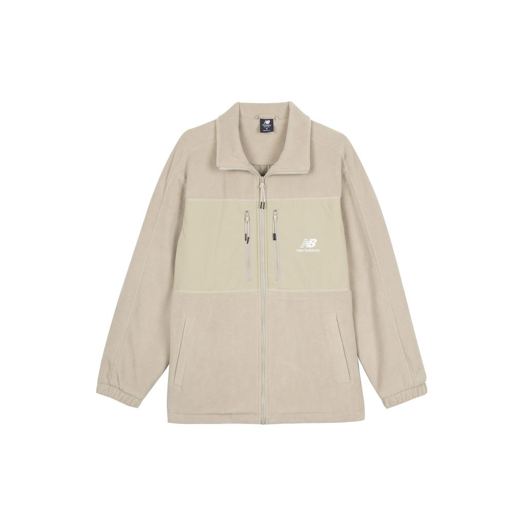 New Balance Velvet Jackets Unisex Khaki Lapel Moderate AMJ31307-BNN