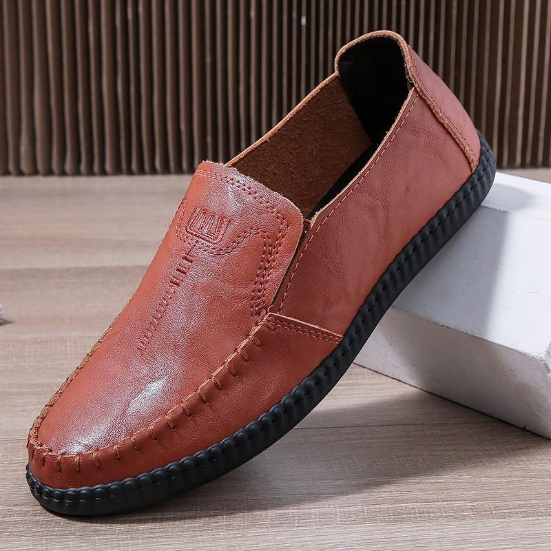 

Обувь Doudou мужская весенне-осенняя дышащая мужская обувь Doudou с низким верхом мужская обувь корейской версии модные повседневные кожаные туфли с одной педалью ленивые туфли 44