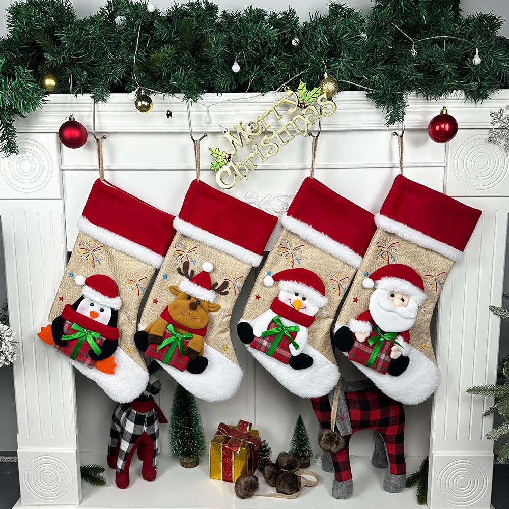 Christmas Socks Gift Bag Christmas Tree Ornaments Snowman Christmas Tree Pendant