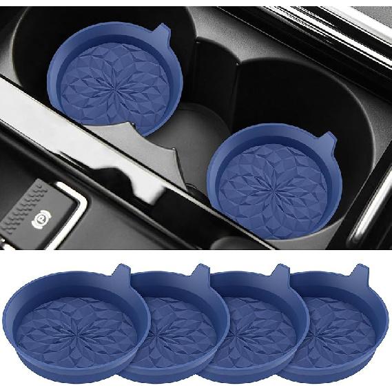 ME.FAN Car Cup Coasters [4 Pack] Silicone Cars Coasters - Universal Non-Slip Recessed Interior Accessories - Cup Holder Erts Dusty Rose