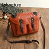 Bolso de Mujer Sencillo Hecho a Mano de Cuero Genuino Bolsos de Hombro Casuales de Piel de Vaca Natural Bolso Mensajero de Gran Capacidad