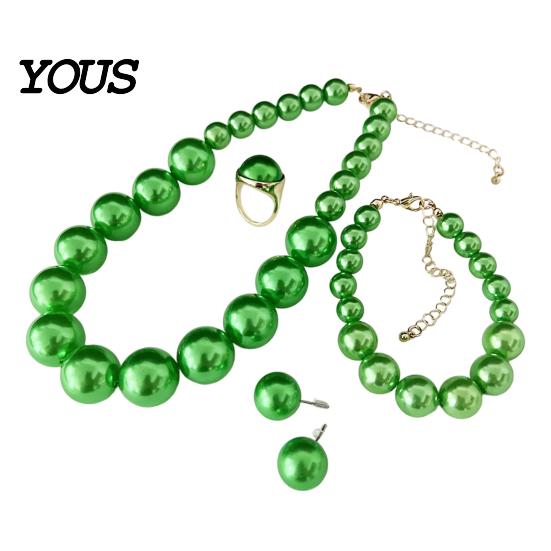 Wedding Necklace Earrings Bracelet 3Pcs/Set Imitation Pearls Jewelry Set, Adjustable Length Choker with Ear Studs White Dress Set And Bracelet,