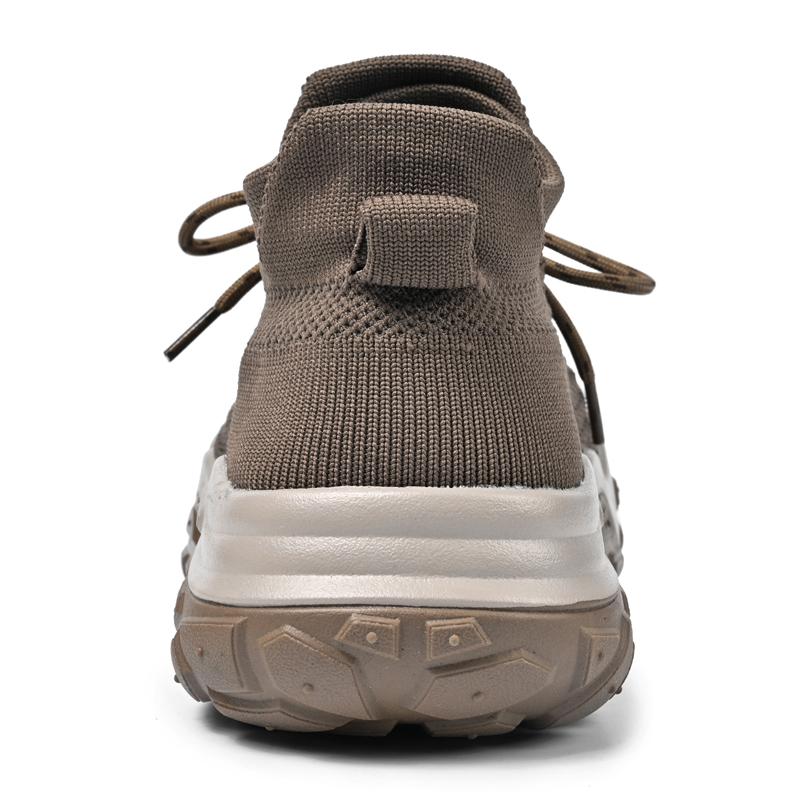 High-Quality Men's Outdoor Sneakers Spring Autumn Knitted Mesh Breathable Sports Shoes Casual Fashionable Hiking Oversized Shoes 39-46