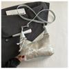 Women Sweet Embroidery Shoulder Bag with Pearl Pendant Casual Sling Bag Adjustable Strap Trendy Satchel Bag Date Party Handbag