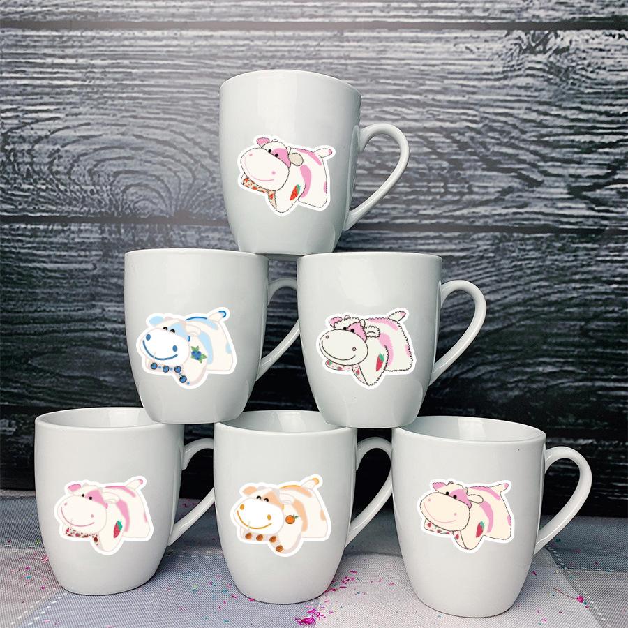 50 naklejek zodiaku krowa słodkie kreskówki truskawka krowa wyrażenie naklejki papeterii kubek wody notatnik wodoodporna dekoracja naklejka