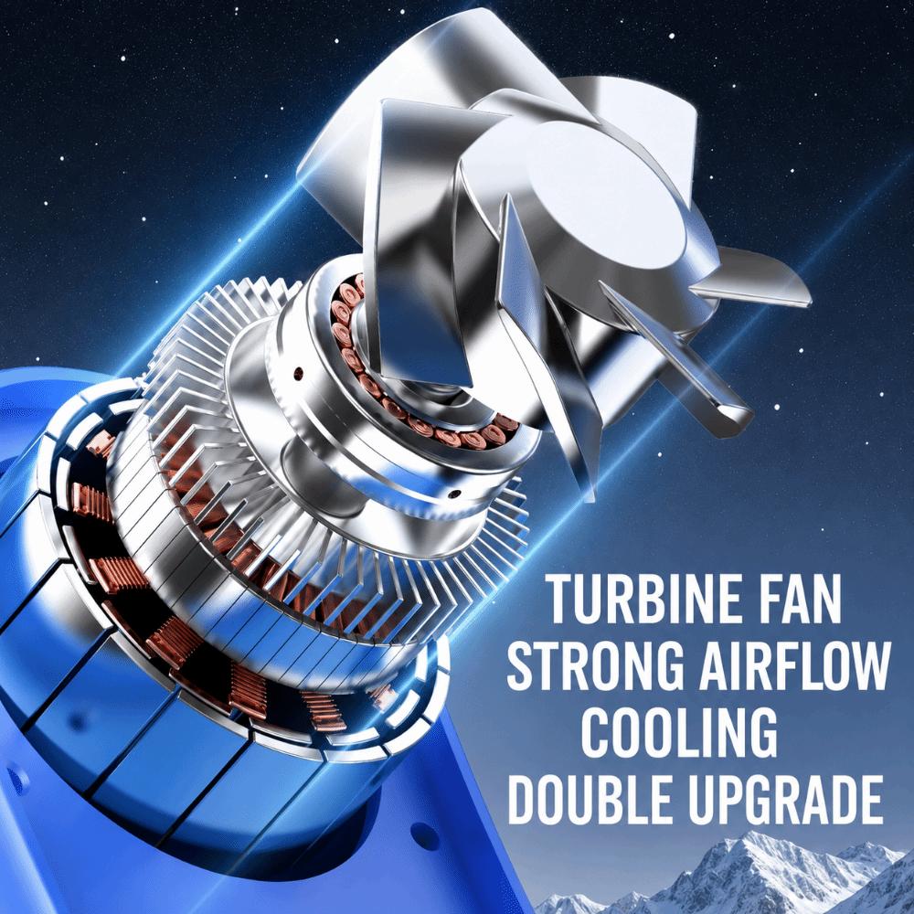 100-Speed Strong Wind Neck Fan USB Rechargeable Cooling Fan Portable Waist Clip Fan Summer