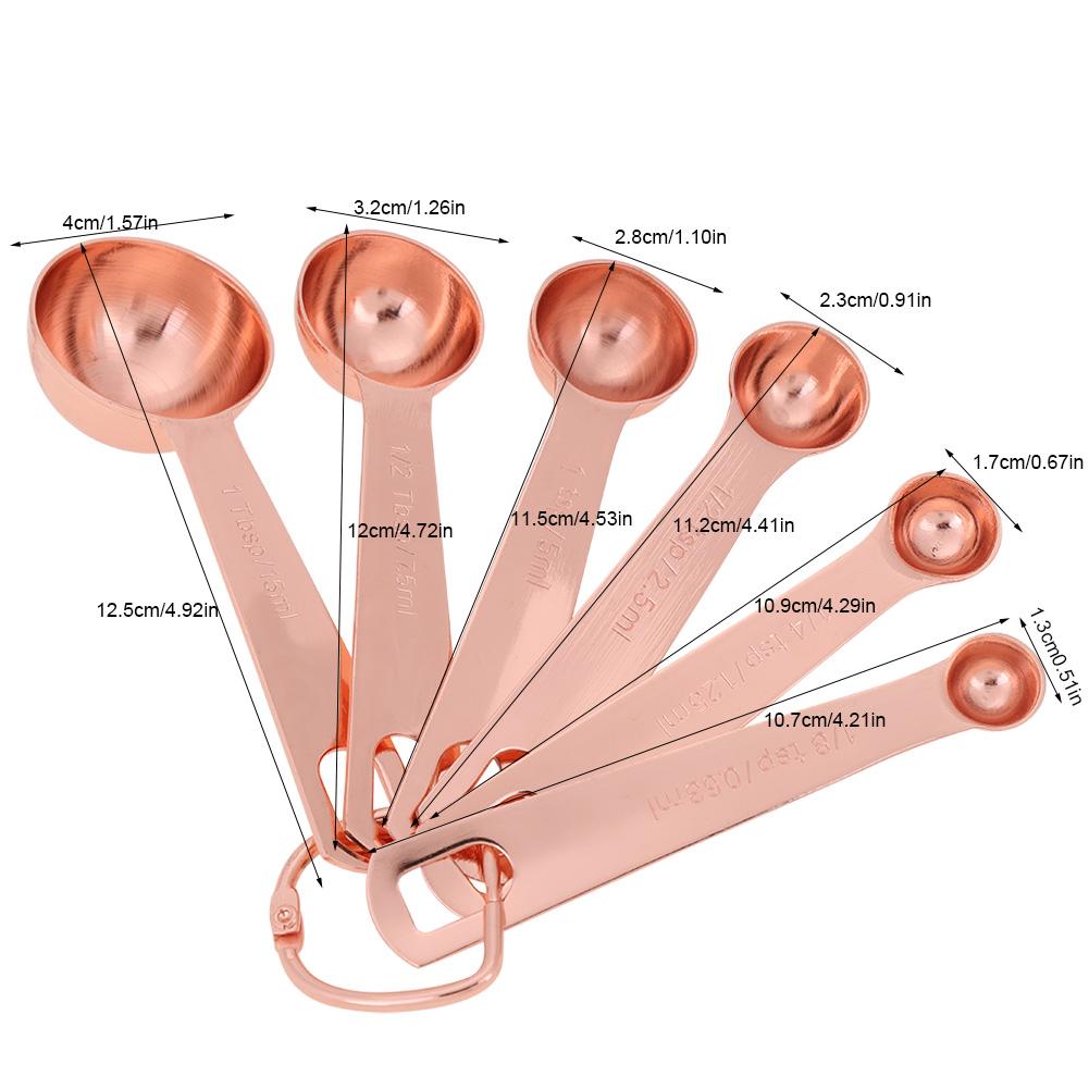 6Pcs/Set Stainless Steel Measuring Spoons Dry & Liquid Ingredients Cooking Baking Tool