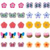 200 Pcs Multicolor Polymer Clay Flower Butterfly Rose Colorful Beads Spring Theme Loose Spacer Beads for Jewelry Making