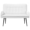 2 Seater Sofa White 115 x 61 x 87 cm Fabric