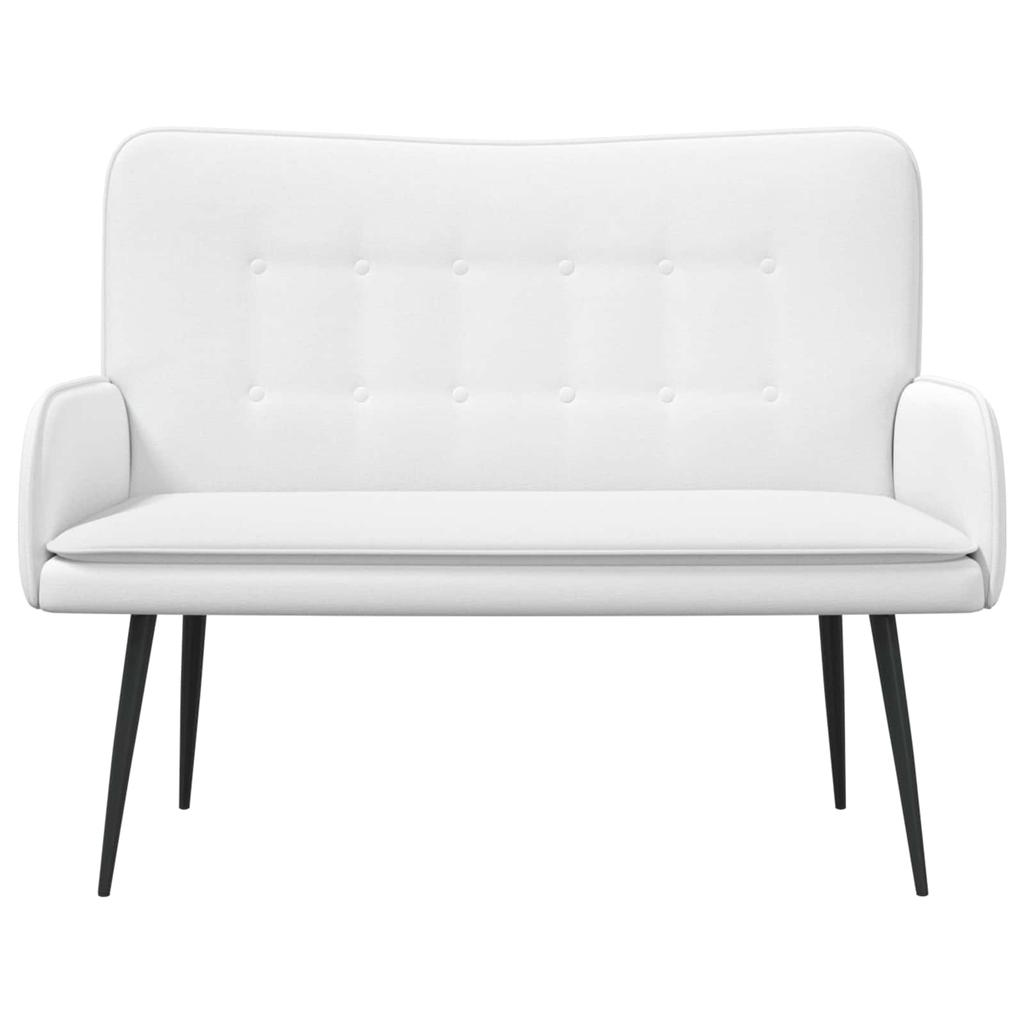 2 Seater Sofa White 115 x 61 x 87 cm Fabric
