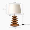 Wood Pebble Table Lamp  Cream Jute Lamp Shade