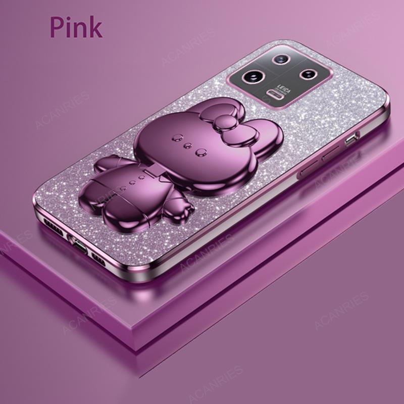 

Милый 3D Кролик Макияж Зеркало Подставка Покрытие Чехол Для Xiaomi Mi 13 Lite 13T Pro 5g Защитная Задняя Крышка На Mi13 Mi13t Mi13tpro 13pro For Mi 11i