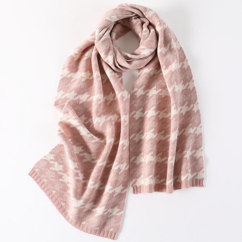 New wool scarf double-sided thickened simple splicing letter versatile shawl fashionable autumn and winter warm scarf