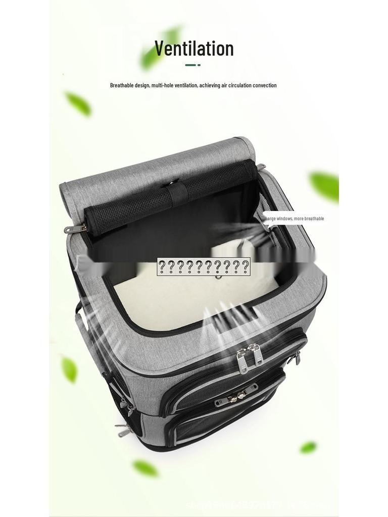 Hanbang Double-Layer Large Space Pet Backpack for Cats - Ideal for Outings