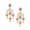 Floral Red Meena Kundan Dangler Earrings for Women
