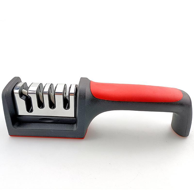 "Three-Stage Handheld Kitchen Knife Sharpener – Multi-Function Whetstone Tool for Quick Household Sharpening"