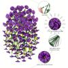 1pcs Artificial Morning Glory & Eucalyptus Vine Wall Hanging - Pink & Purple Trumpet Flower Decoration for Outdoor Garden, Patio, or Home Decor