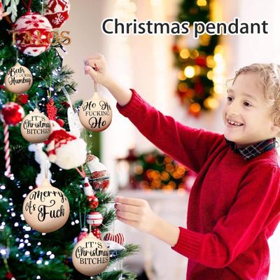 1 Pc/8 Pcs Prank Christmas Ball Rude Humor Prank Baubles Shatterproof Christmas Hanging Ornaments Gift for Christmas Party Secret Santa