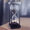 Hourglass Timer 60 Minute, Black Wooden Frame Decorative Sand Timer (Black Sand, Large Size)