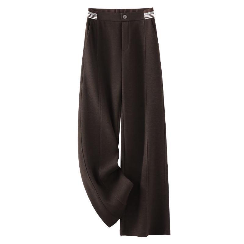 

Women s Khaki Wide-Leg Wool Pants, 2024 Autumn/Winter Straight-Leg Casual Style Large