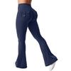 High Waist Flare Leg Pants for Women with Back Pocket Scrunch Detail Stretchy Fabric Bootcut Yoga Style