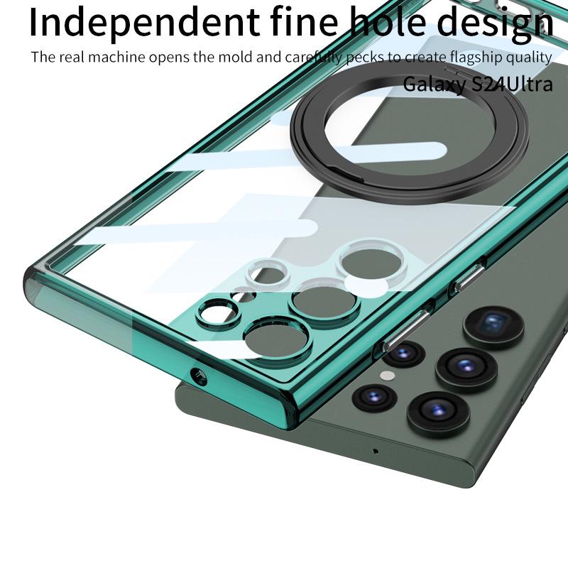 Samsung S24 Ultra Wireless Charging Phone Case with Magnetic Rotating Stand