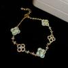 Rhombus hollow zircon flower bracelet light luxury high-end bracelet fashion trend personalized jewelry women