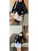 Autumn 2025 Versatile Spicy Girl Double Zipper Stand Collar Ribbed Knit Short Cardigan for Women