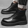 Modische Lässige Herren High-Top Lederschuhe Modischer minimalistischer Designer-Stil Täglich Büro Outdoor-Party Motorrad Erwachsenenschuhe