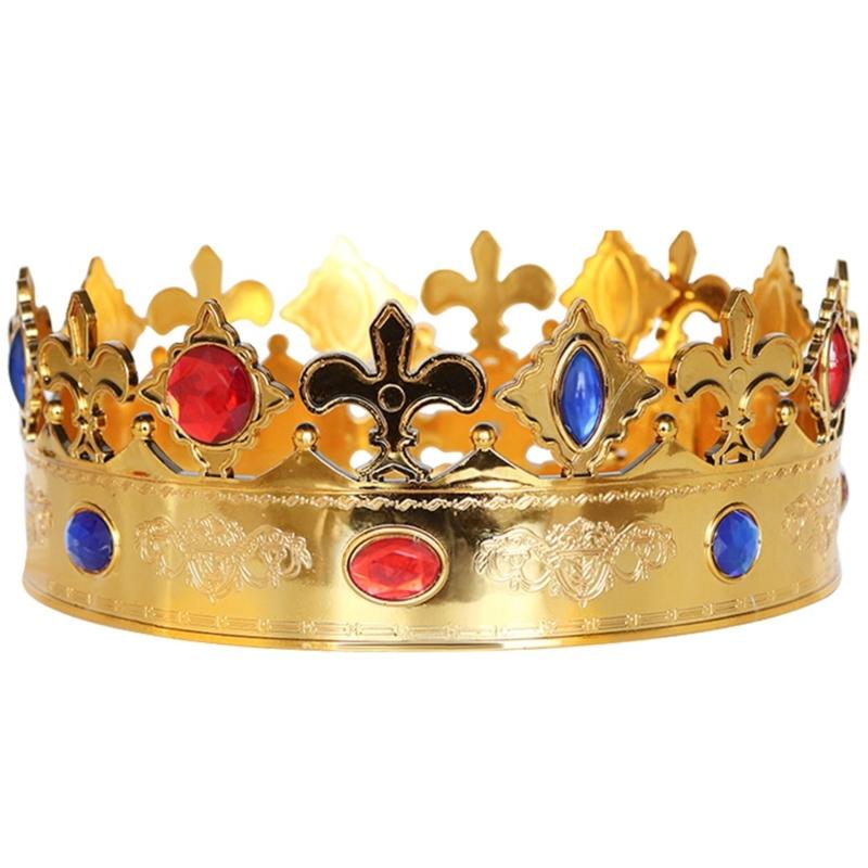 

King Crowns Party Hat King Queen Crowns Birthday Crown Hat Halloween Costume Accessories for Kid Adult Birthday Headwear