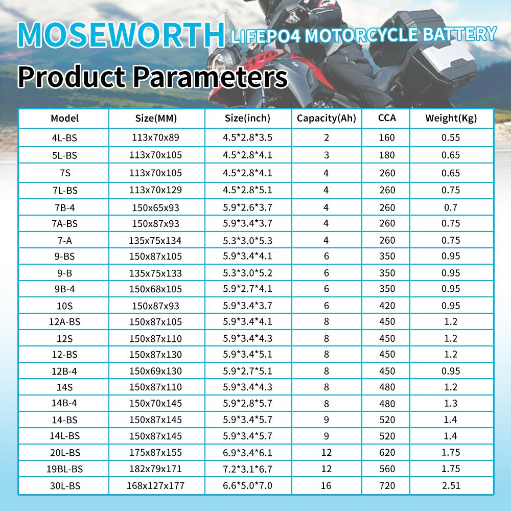 10S YTZ10S Lithium LiFePO4 Motorcycle Battery 12V 6Ah 420CCA Built in BMS Powersports Battery for ATV UTV Jet Ski Snowmobile