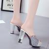 New Women Summer Slippers Fashion Sexy Super Square High Heels Peep Toe Party Shoes Woman Platform Sandals 2019