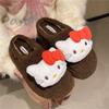 Hello Kitty Warm Cotton Slippers In Autumn and Winter, Home Indoor Student Dormitory Can Be Worn Outside, Non-slip Soft Bottom Fluffy Cotton Mop