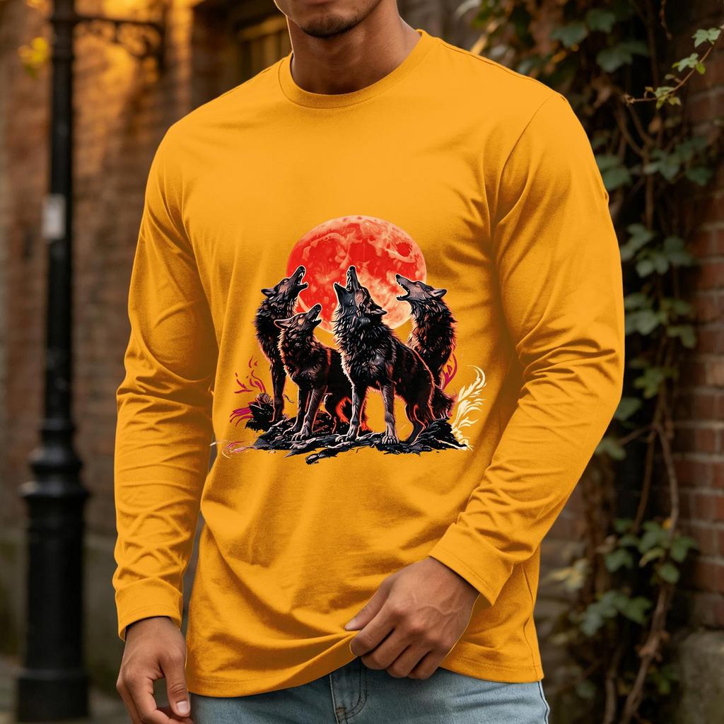 Men's Halloween Long Sleeve Neck Casual Shirt