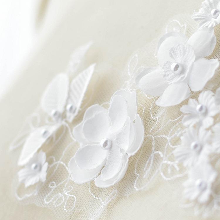 3D Three-Dimensional Beads, Lace Flower Slices, Wedding Dress, Veil, Handmade Diy Accessories, Bags, Decorative Materials, White.