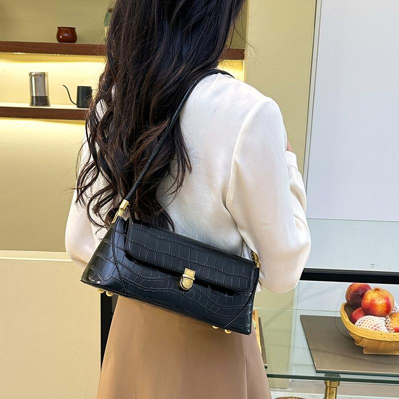 Fashionable And Versatile Shoulder Bag, Large Capacity Underarm Bag For Women One Size чёрный