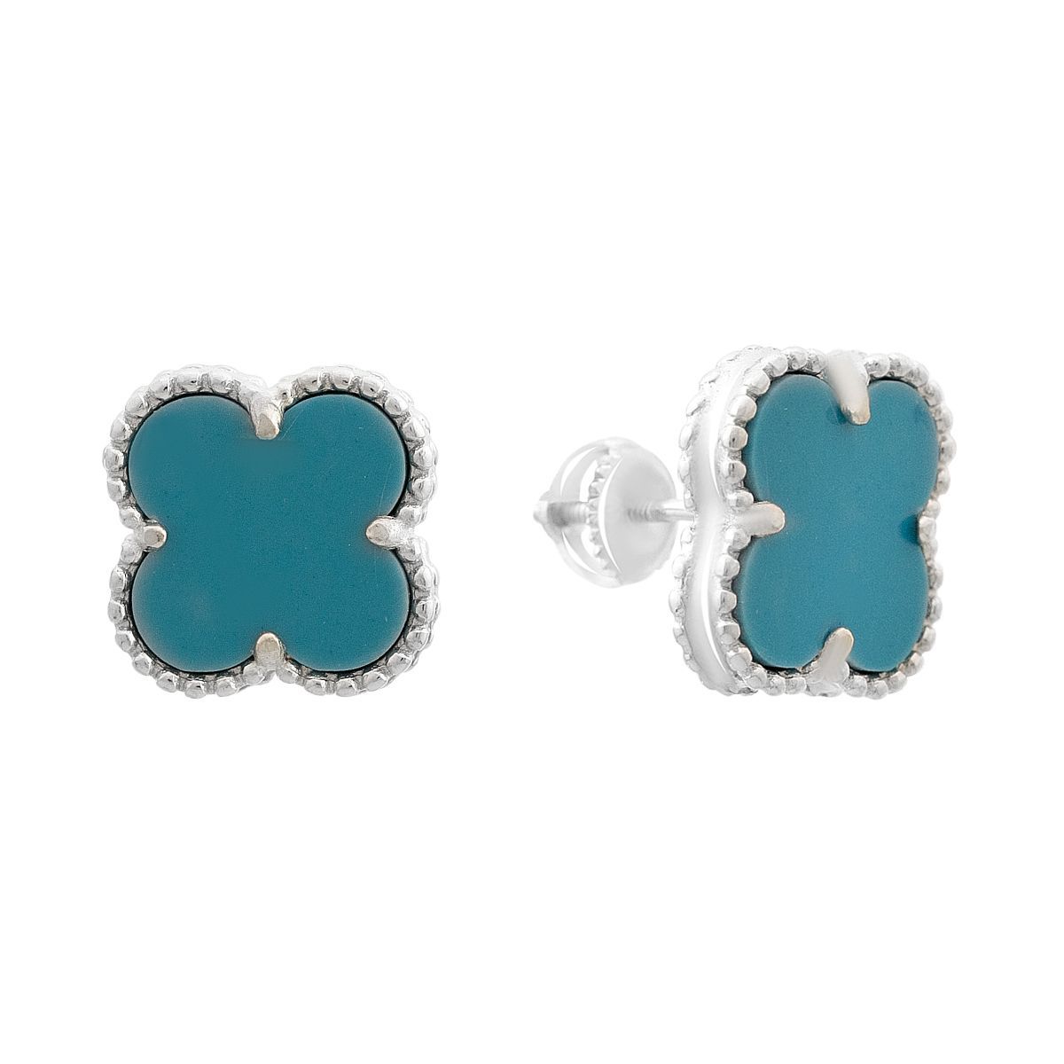 

Срібні сережки-підвіски з фіанітами. (60002006) небо синє світло кольору