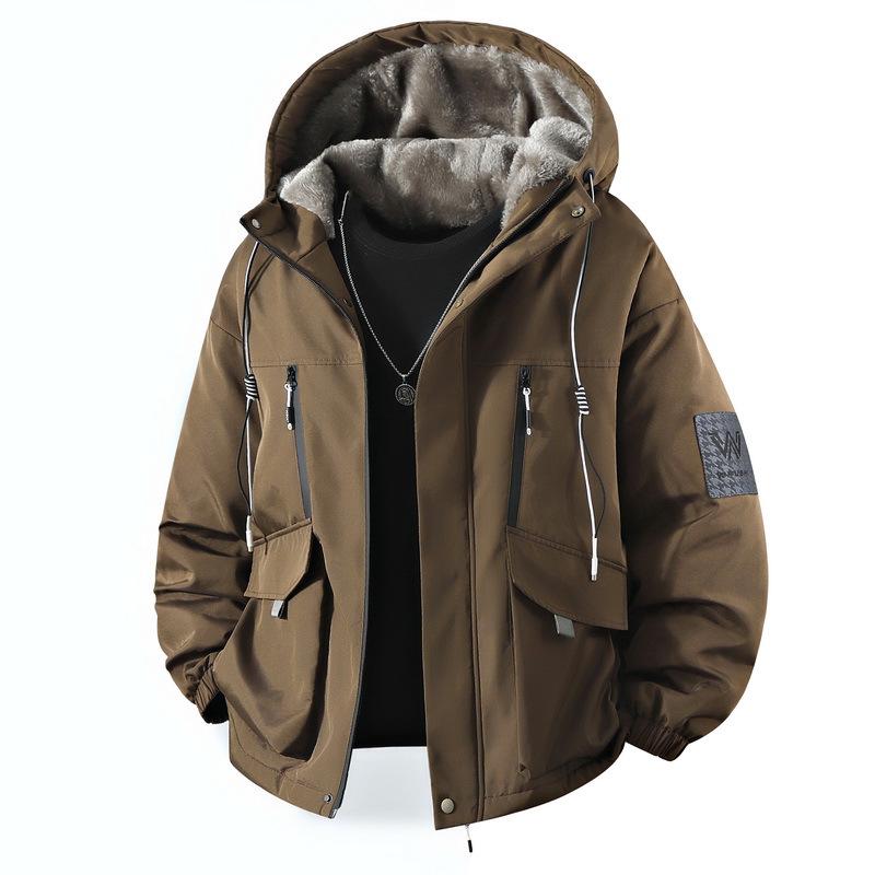 Men's Trendy Winter Parka with Fleece Lining and Thick Hood