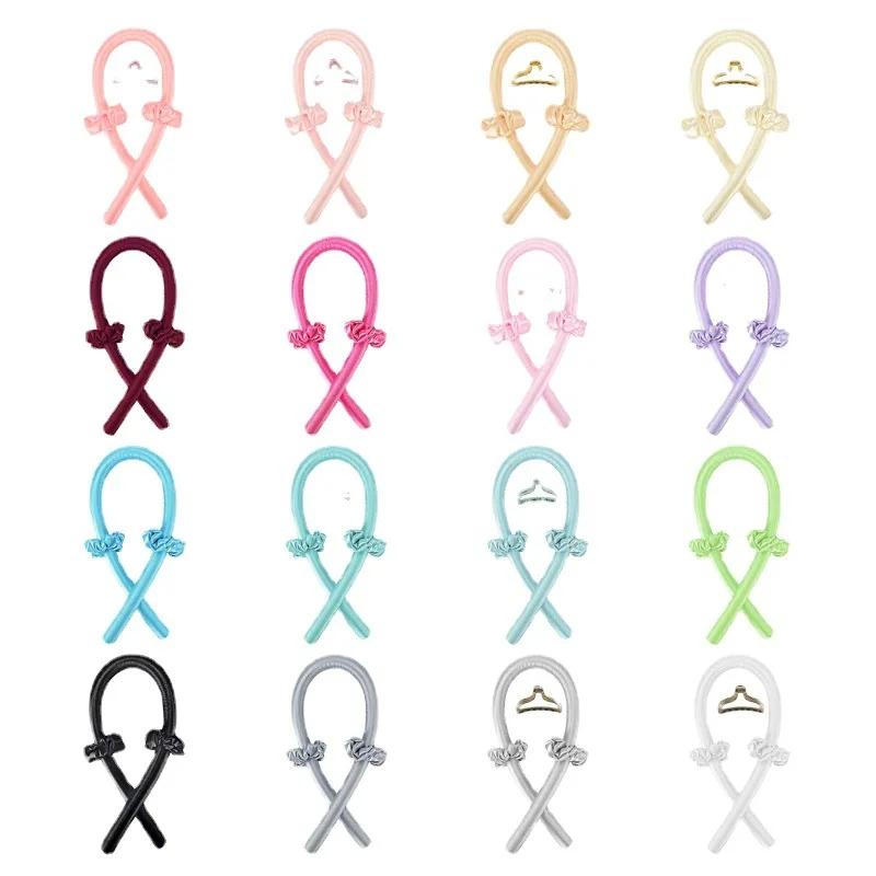 Heatless Curling Rod Pannebånd No Heat Silk Curls Bånd Hårruller Sove mykt pannebånd Lazy Hair Curlers Hårstylingverktøy