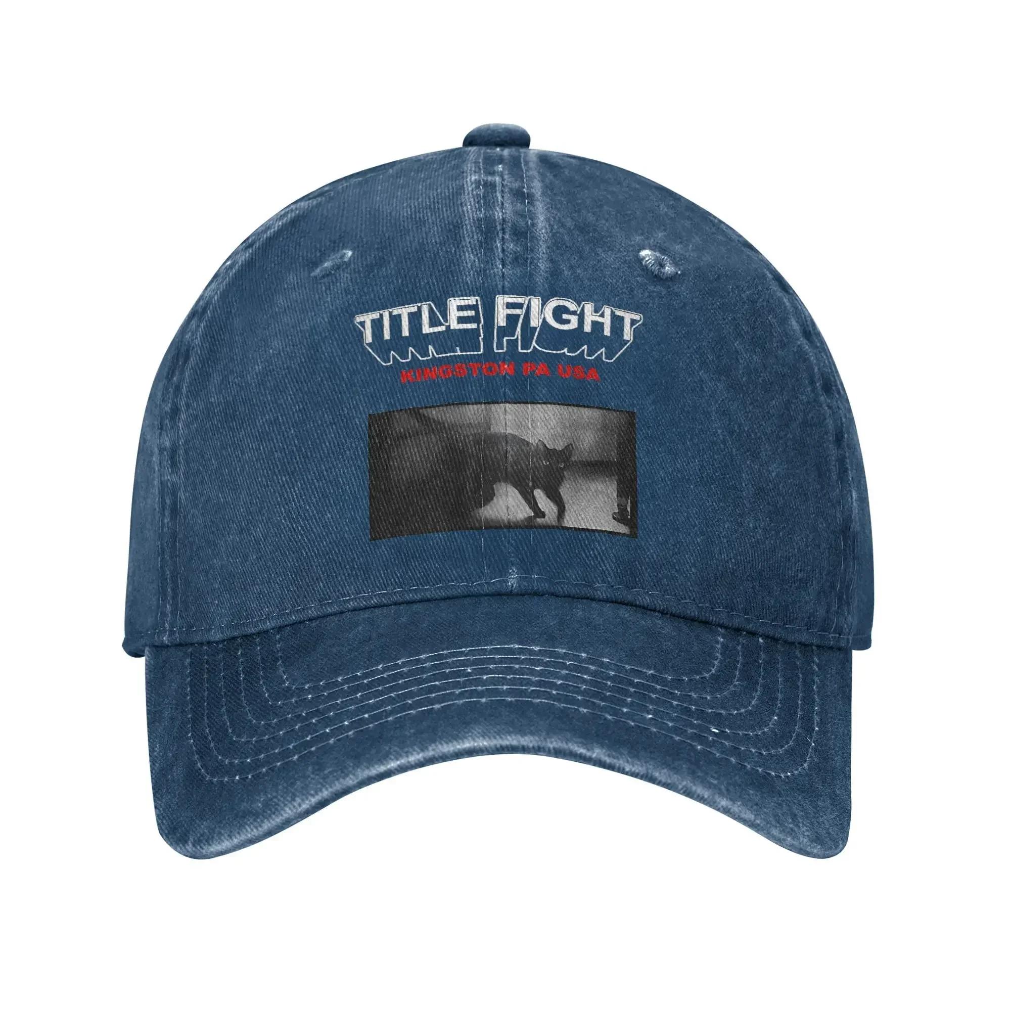 

Washed Baseball Cap TITLE FIGHT Band Summer Trucker Hat For Unisex-Teens Stylish Hunting Camping Sun Baseball Caps One Size