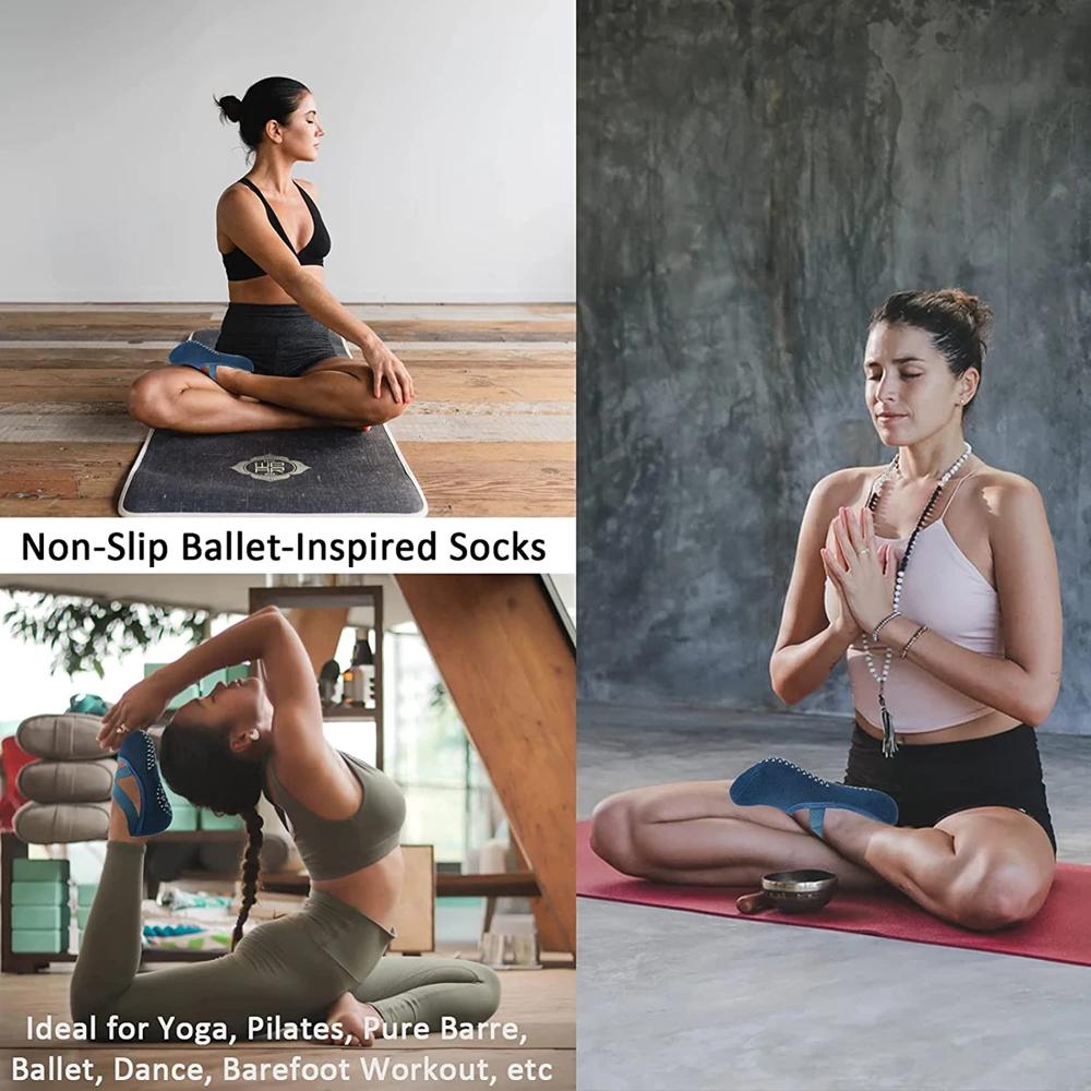 Șosete de yoga respirabile de înaltă calitate pentru femei, bandaj anti-alunecare, șosete pentru Pilates, șosete din bumbac pentru antrenament de balet, dans, fitness