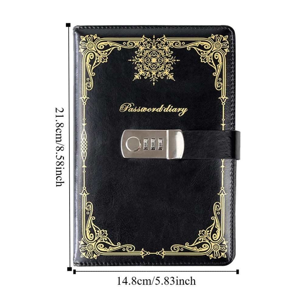 PU Leather Diary Writing Pads Hard Cover Personal Notebook Lockable Secrets Journal Students