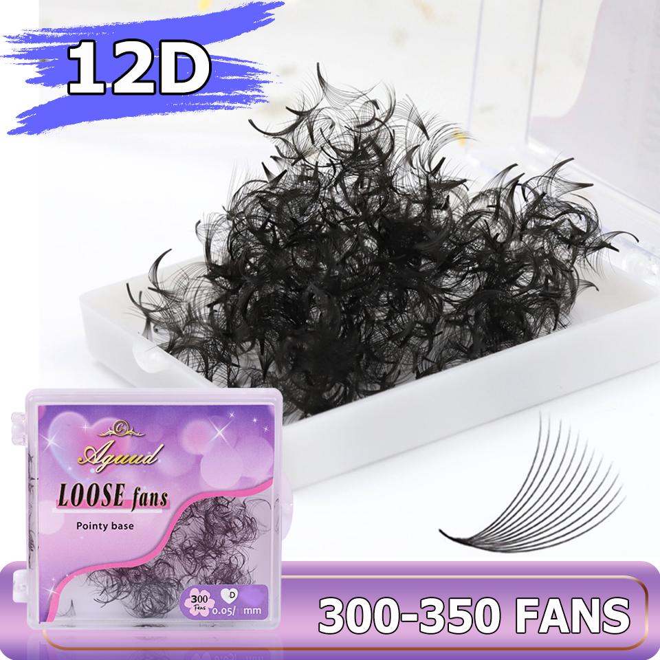 3D-40D Mixed Length Thin Pointy Stem Premade Volume Loose Fan Lash Slim Base Promade Russia Volume Fans Eyelash Extension Loose