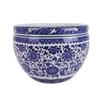 Blue and White Porcelain Turtle Tank: Fish and Lotus Pot for Desktop or Floor