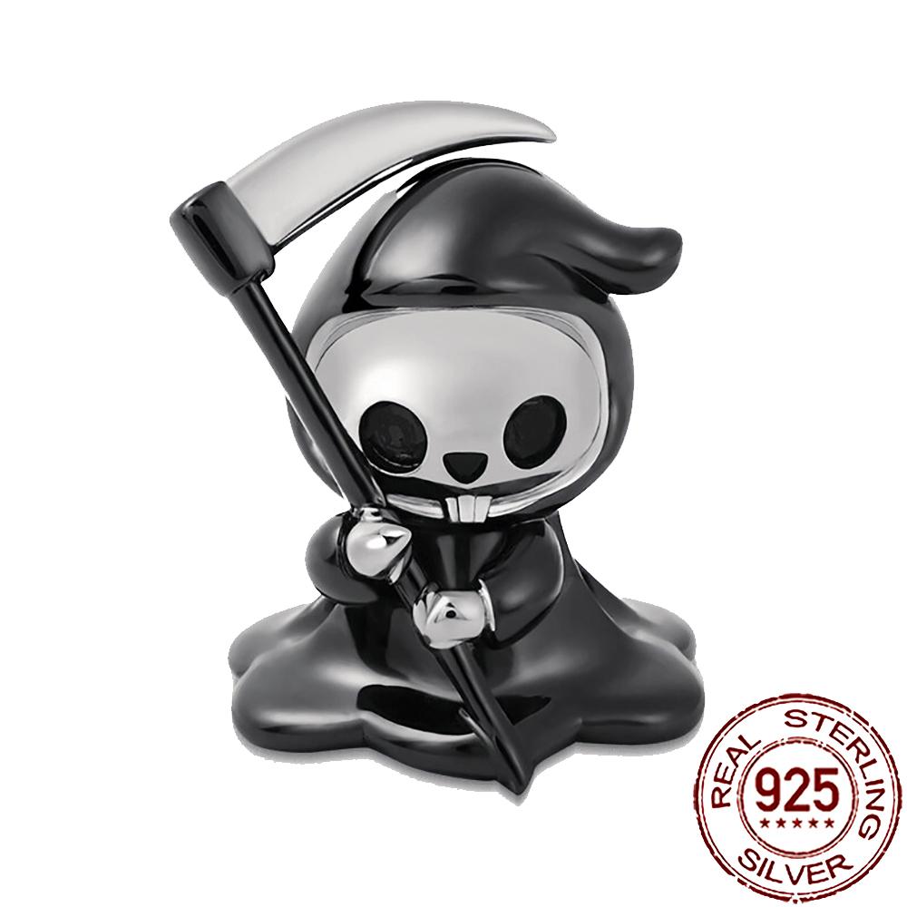 Gothic Charms Copper Pumpkin Calavera Colorida Beads Fit Snake Chain Bracelet Necklace Halloween Women Diy Jewelry