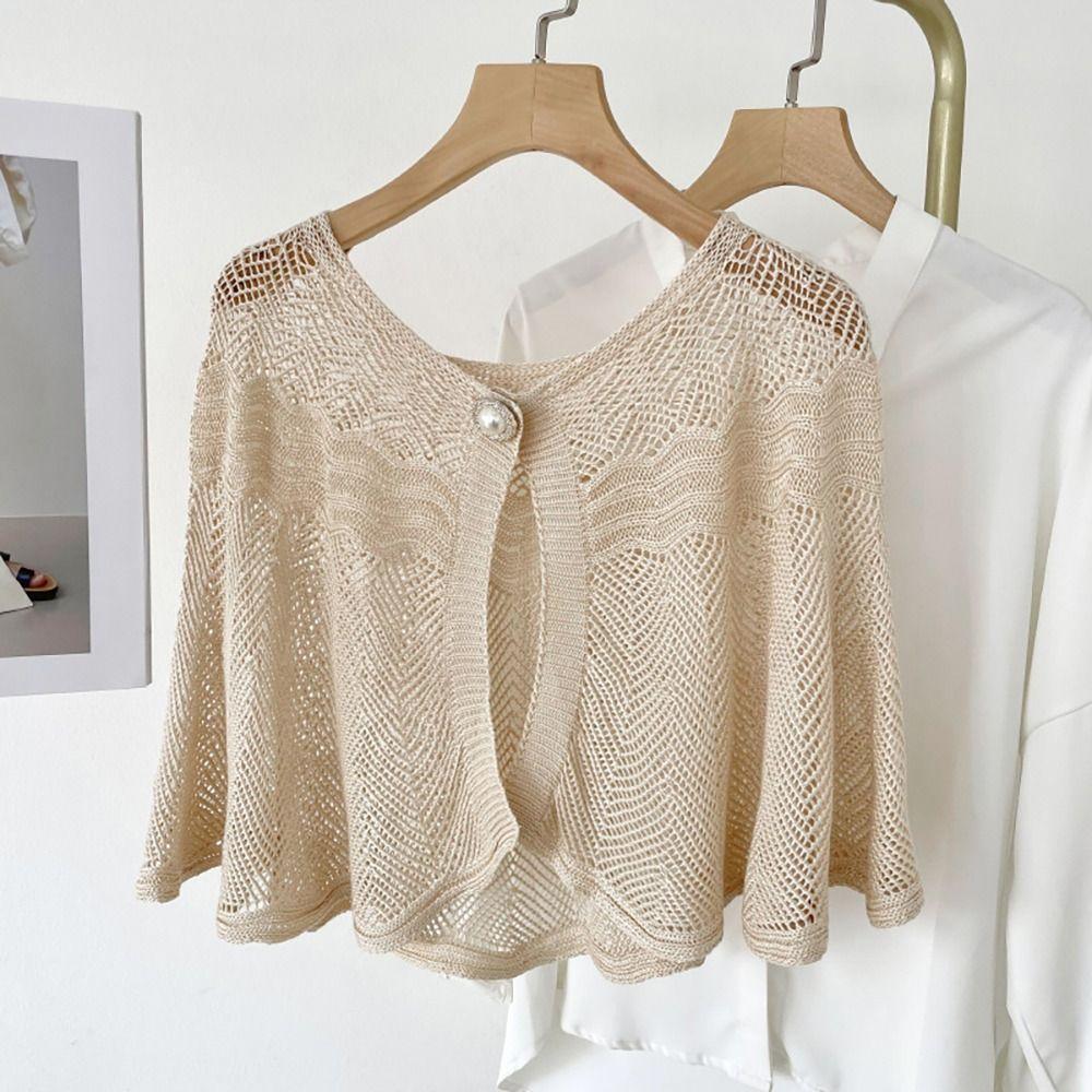 Knitted Cross Shawl Pure Color Blouse Shoulders Scarf Women Scarf Fake Collar Cape  Spring Autumn