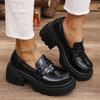 Fashion Gothic Chunky Platform Loafers Women 2025 Spring British Style Patent Leather Pumps Woman Thick Bottom Jk Uniform Lolita Shoes