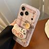 Purple Plaid Plush Cat Apple 17promax Mobile Phone Case Iphone16 Retro 13/15 Anti-fall 14 Applicable