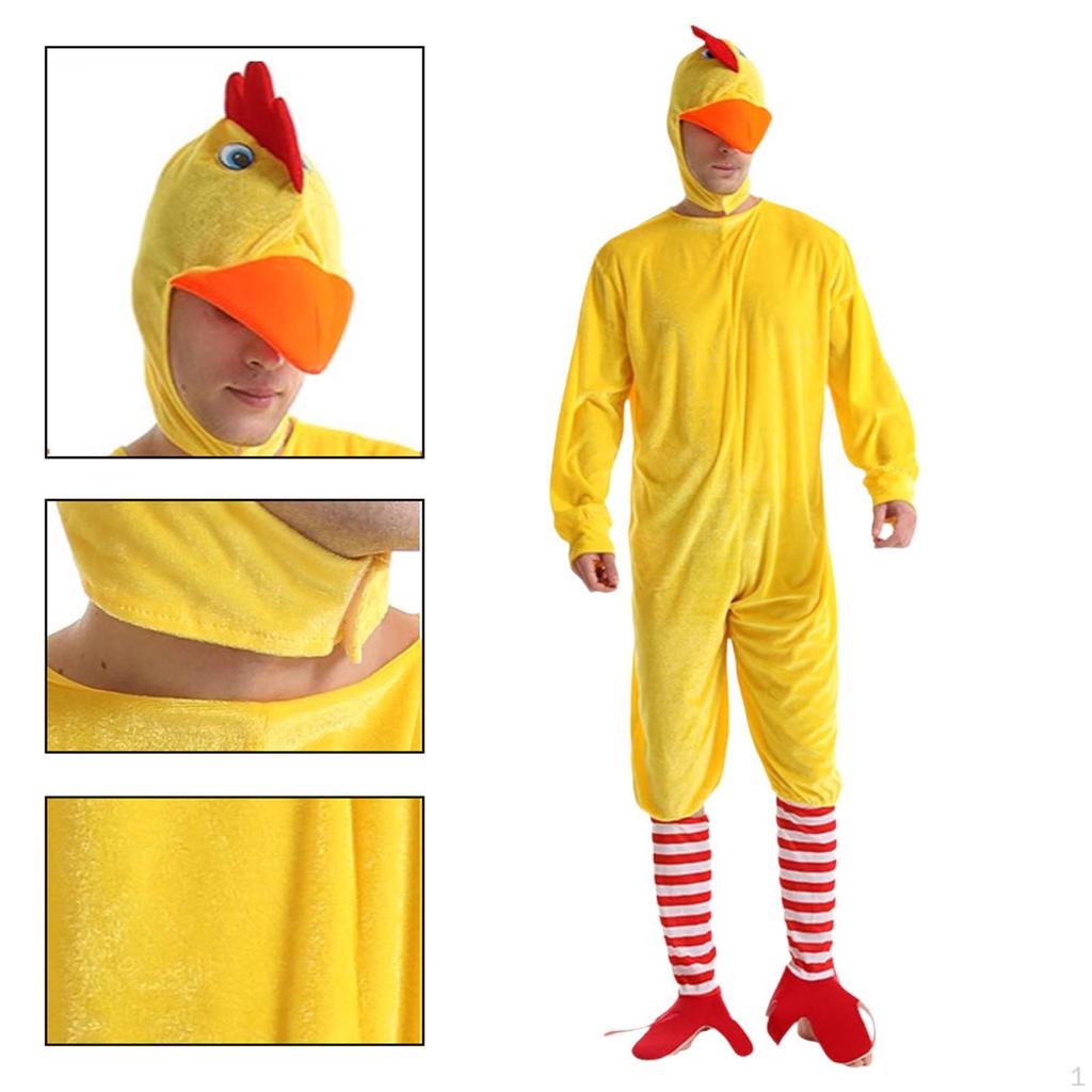 Adult Chicken Costume Adorable Soft Jumpsuit for Holiday Themed Parties